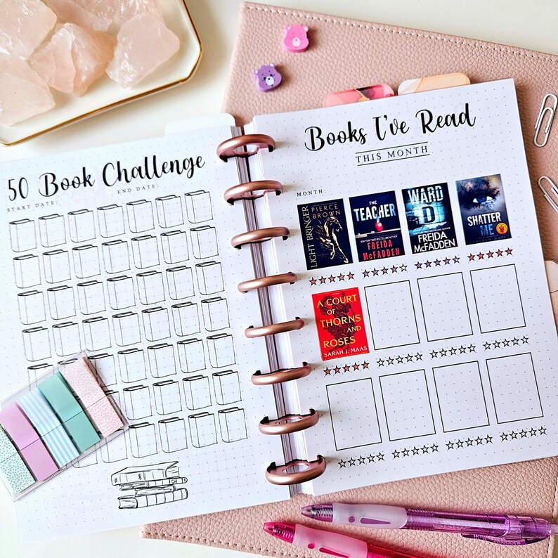 Reading Tracker Bundle, Bujo Book Trackers, Printable Bullet Journal ...