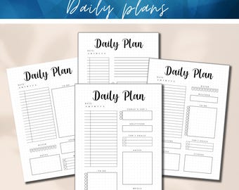 Bujo Daily Pages, Printable Bullet Journal Template Pages, Daily Routine Planning Pages, Daily Goal Planning Download Gratitude Journal Page