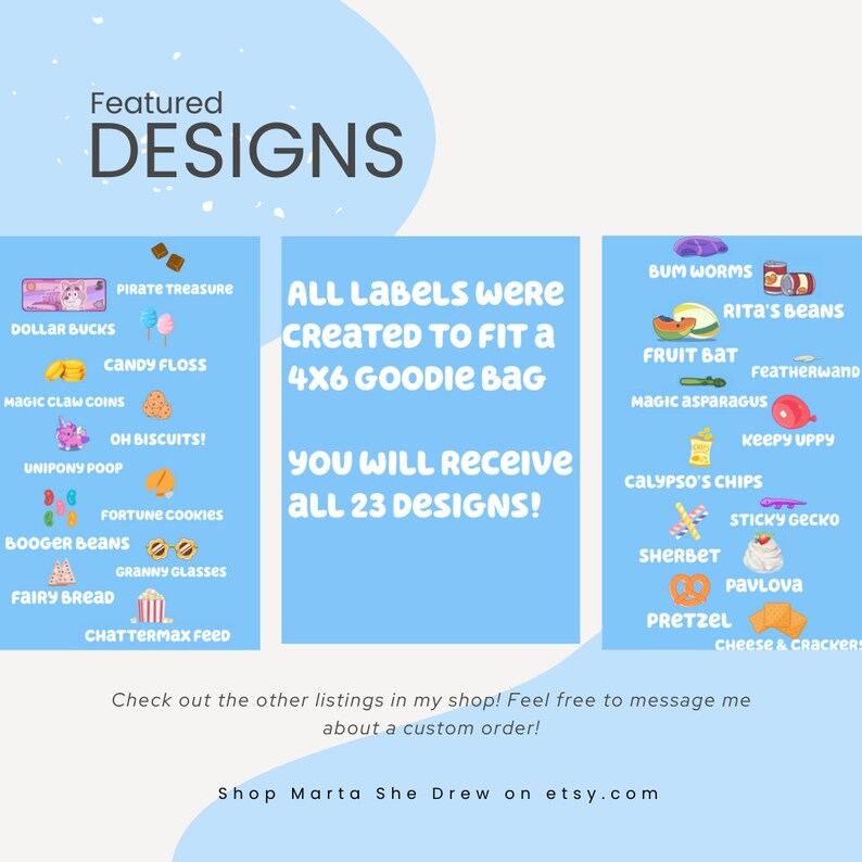 Bluey Inspired Gift Bag Labels Etsy