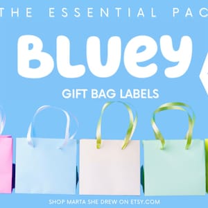 The Bluey Essential Pack! Bluey Inspired Gift Bag Labels!
