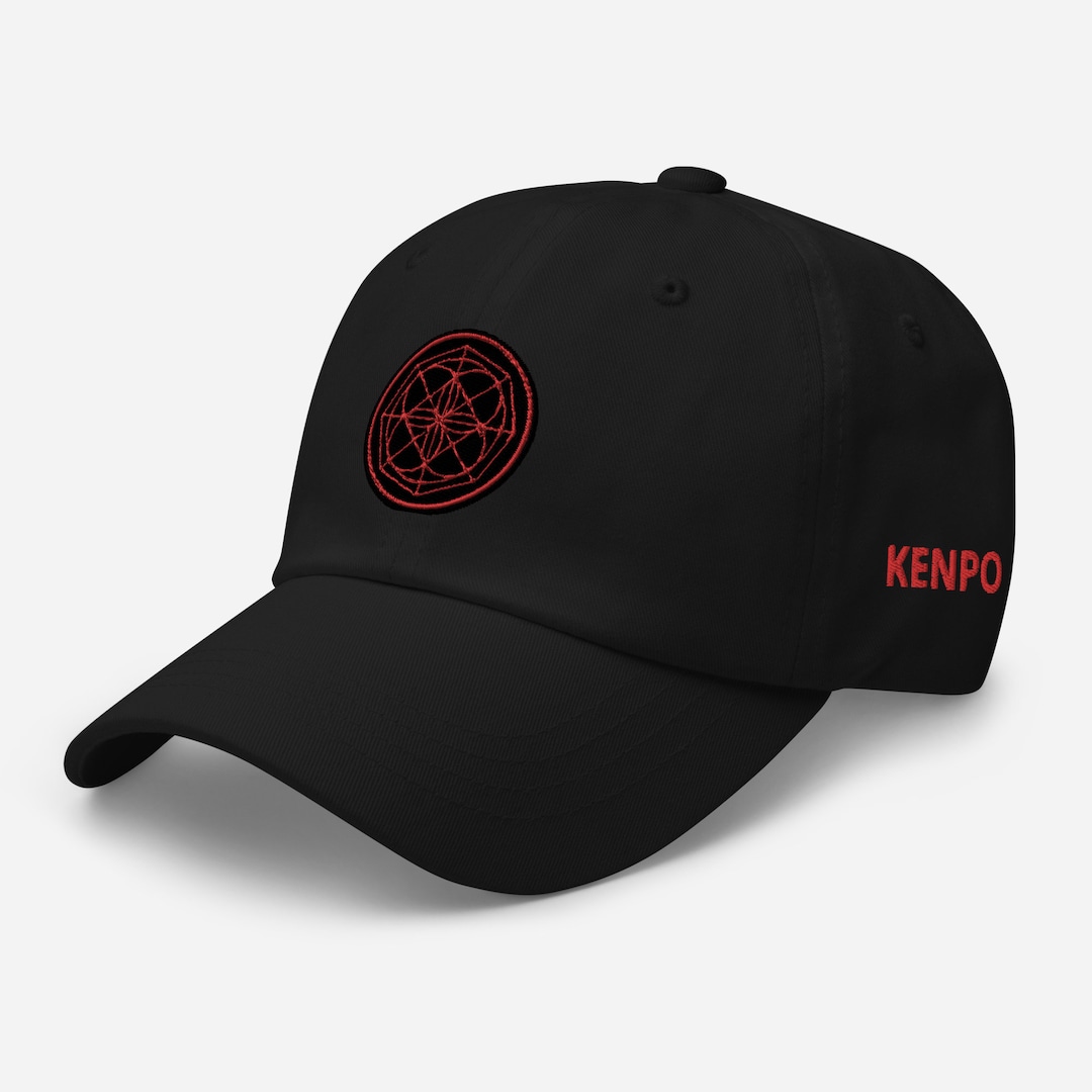 Kenpo Universal Pattern Hat, Black Kenpo Karate Hat, Embroidered