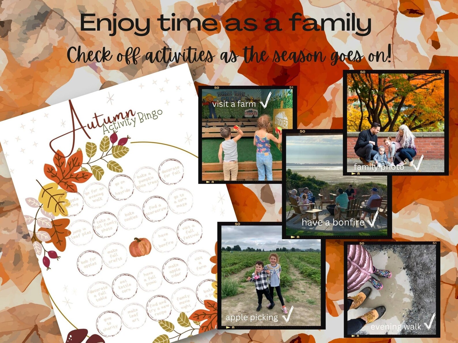 Family Activity Bingo | 96 Fall/winter/halloween/christmas Activities ...