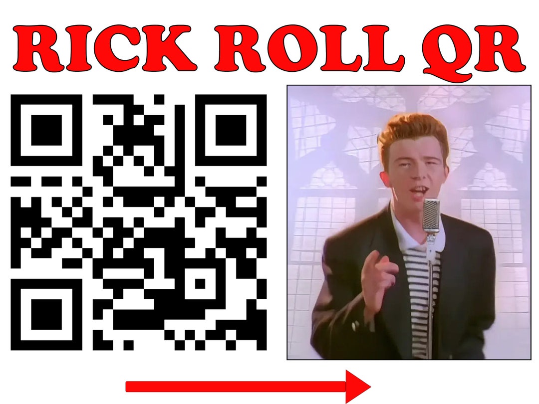 Rick Roll QR Sticker | Water Bottle, Laptop | Pandemic Humor Funny Gift ...