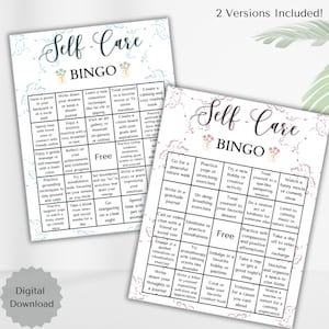 Bingo de Autocuidado: Juego Imprimible para Alimentar tu Bienestar. Edición imprimible de bienestar de bingo de autocuidado para una vida alegre