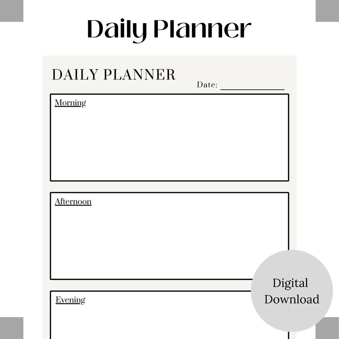 Daily Planner Printable: Organize Your Day for Success and Productivity ...