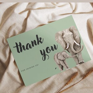 Lot de cartes postales de remerciement éléphant, Enveloppes incluses, Cartes de remerciement pour mariages, Fêtes de naissance, Occasions spéciales, Respectueux de l'environnement
