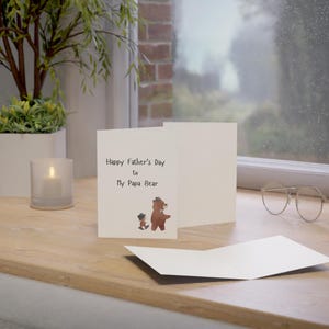 Papa ours carte fête des pères, carte ours mignon pour papa, je t'aime papa Beary beaucoup, carte fête des pères sur le thème des ours, carte intérieure vierge pour papa