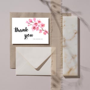 Blumen Danke Postkarte Vorlage Bundle | Editierbare Hochzeit und Party Danke Karten | Personalisiertes Digitales Gruß-Set