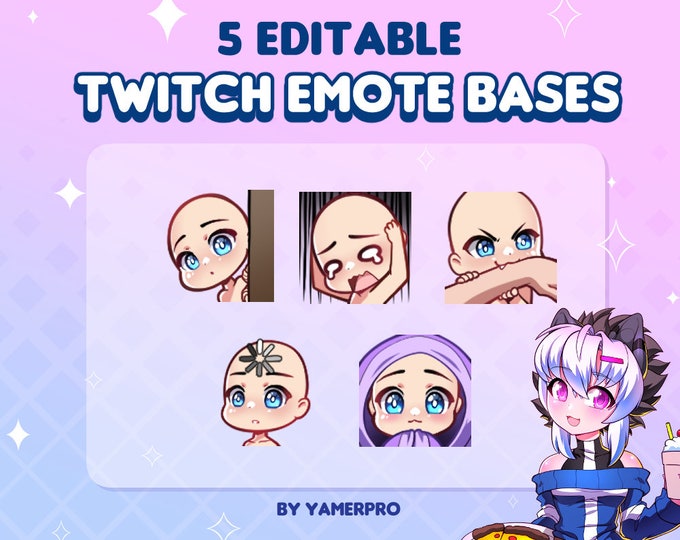 15x DIY Emote Bases for Twitch/discord | Emote Base Pack | Draw Your ...