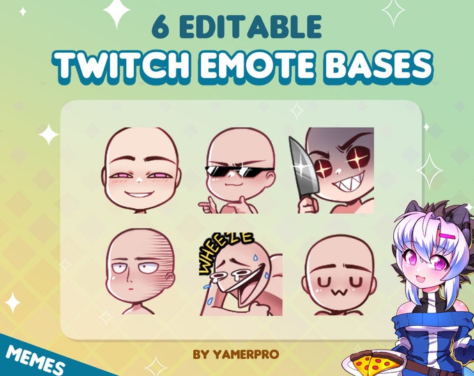 15x DIY Emote Bases for Twitch/discord | Emote Base Pack | Draw Your ...