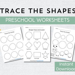 Shape Tracing Worksheets | Preschool Learning (PDF & PNG)