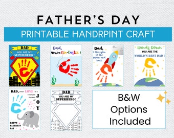 Father's Day Handprint Art: Keepsake Toddler Craft (PDF)