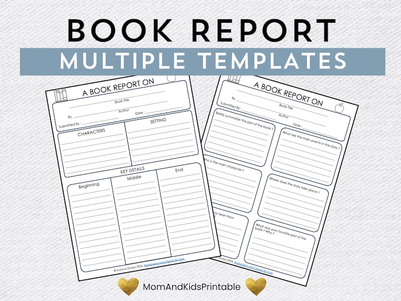 Book Report Templates for Kids Fiction Book Report Worksheets Reading ...