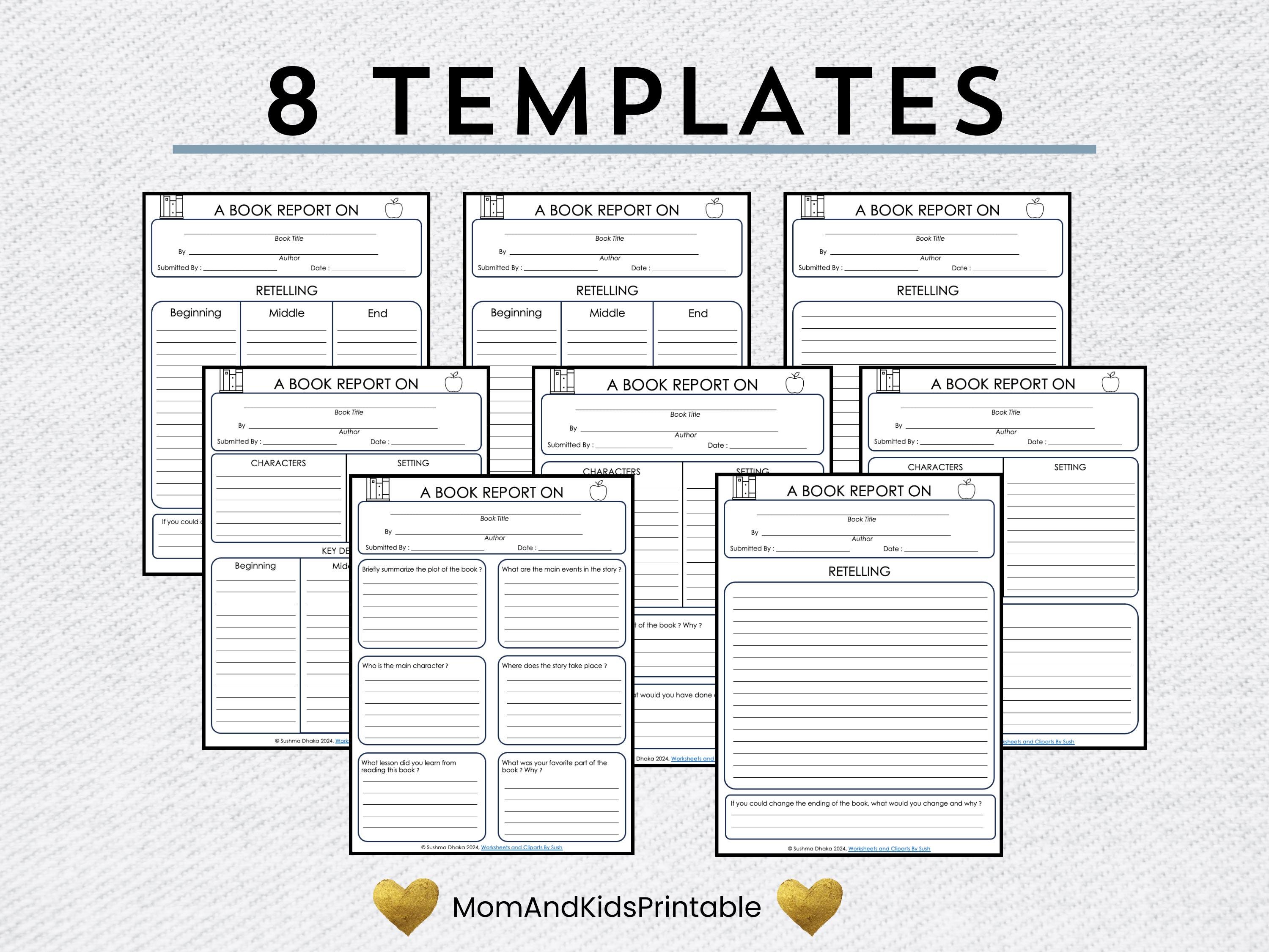 Book Report Templates for Kids Fiction Book Report Worksheets Reading ...