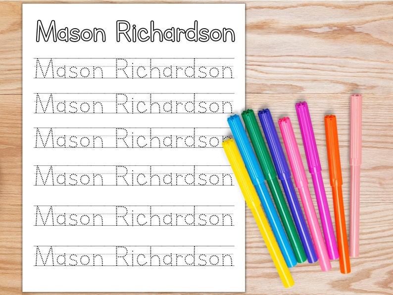 Customized Name Tracing Sheet Name Writing Practice Sheet Personalized