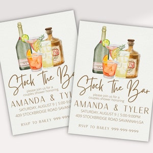 Stock the Bar Invitation | Couples Shower Invitation | Invitation Template | Digital Download | Wedding Shower Invitation | Digital Invite