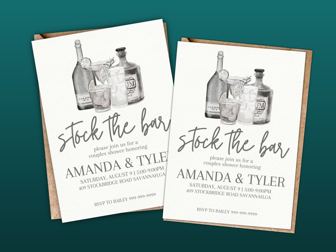 Stock the Bar Invitation Couples Shower Invitation Invitation Template