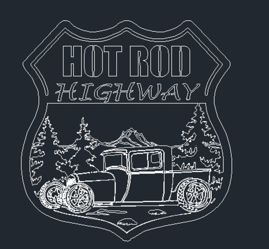 Hot Rod Highway Metal Sign Dxf Cut File - Etsy