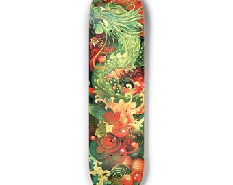 Green Dragon - Skateboard Deck, 8.5"