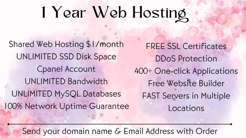 1 Year Shared Web Hosting UNLIMITED bandwidth, Cpanel Account, softaculous, one-click install of wordpress and many other applications image 1
