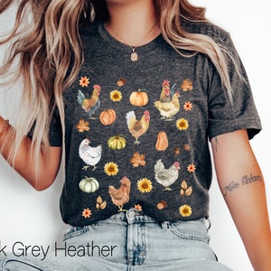Fall Chicken Shirt,Chicken T-Shirt,Gift For Chicken Lover,Chicken Mom Tee,Women&#39;s Chicken Shirt,Cottagecore Farm Girl shirt,Farm Pumpkin Tee