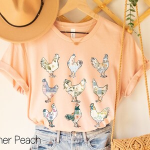 Boho Chickens Shirt,Wildflower Chicken Shirt,Chicken Tshirt,Cottagecore Farm Girl Tshirt,Chicken Lover,Farm Gift for Women,Mom Chicken Gift