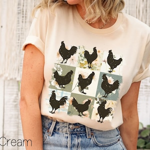 Boho Chickens Shirt,Wildflower Chicken Shirt,Chicken Tshirt,Cottagecore Farm Girl T-shirt,Chicken Lover,Mothers Day Chicken Shirt,Animal Tee