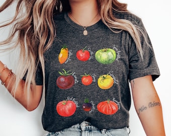 Tomato Shirt,Vegetable Shirt,Cottagecore Clothing,Botanical Gardening T-Shirt,Tomato Tee,Gardener Gift,Aesthetic Clothes,Summer TShirt