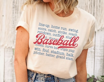 Baseball Shirts,Baseball Game Day Shirt for Women,Baseball Game Tee,Baseball Mom Shirt,Baseball Season Tee,Baseball Fan Shirt,Baseball Tees