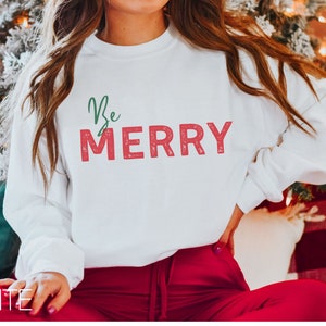 Merry Christmas Sweatshirt, Kerstshirt voor vrouwen, Merry Shirt, Kerstshirts, Kerst Crewneck Sweatshirt, Vakantietrui, Kerstshirt