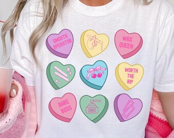 Wax Specialist Valentines Day Candy Hearts Comfort Colors Shirt, Wax Boss Esthetician TShirt, Sugar Waxer T-Shirt, Gift for Waxer Specialist