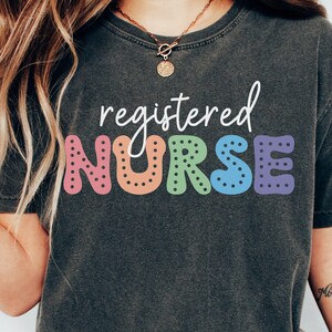 Comfort Colors® Registered Nurse Shirt for Women, Retro RN TShirt for Registered Nurse, Nursing T-Shirt for Nurse, RN Graduation Gift