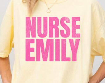 Comfort Colors® Personalized Nurse Shirt, Custom Nurse Shirt, Nurse Shirt, Nursing School Tee, Nurse Tee, Gift For Nurse, ER Nurse Shirts