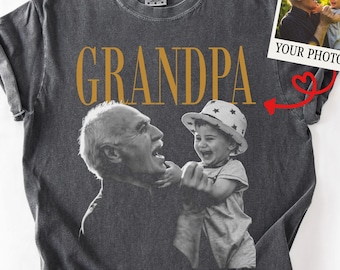 Camiseta Comfort Colors® personalizada con foto para abuelo, camiseta personalizada con foto para abuelo, regalo del Día del Padre para el abuelo, regalo de cumpleaños para el abuelo