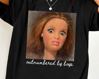 Comfort Colors® Funny Boy Mom Shirt, Funny Doll Meme Boy Mom Graphic Tee, Outnumbered by Boys Shirt, Sarcastic Boy Mom Shirt, Boy Mom Gift