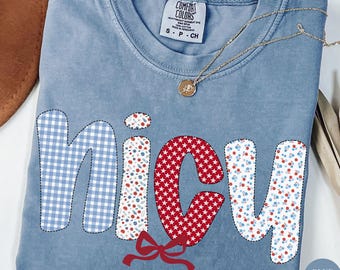 NICU Nurse 4th of July Coquette Doodle Comfort Colors Shirt Patriotic Neonatal ICU Nurse Crew TShirt Mother Baby Nurse TShirt Fourth of July