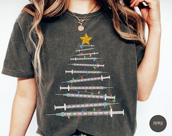 Botox Dealer Christmas Tree Comfort Colors Shirt, Botox TShirt, Botox Gift, Aesthetic Nurse Injector T-Shirt, Cosmetic Nurse, MedSpa Shirts