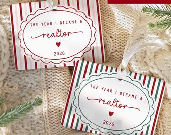 New Realtor Ornament 2026, The Year I Became a Realtor Ornament, Grad Gift, First Year Realtor Gift, Realtor Keepsake, Real Estate Agent