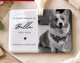 Personalized Dog Memorial Christmas Ornament, Custom Dog Photo Memorial Ornament, Loss of a Dog Gift, Dog Remembrance, Dog Sympathy Gift