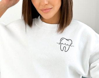 Personalized Dental Sweatshirts Gift for Dentist Sweatshirt Custom Dental Assistant Gifts for Dental Hygienist Dental School Graduate Gift
