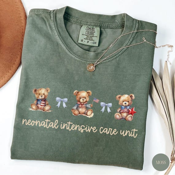 NICU Coquette 4th of July Shirt Comfort Colors Neonatal Nurse TShirt Neonatal Icu RN NP T-Shirt Nicu Neonatal Registered Nurse Practitioner