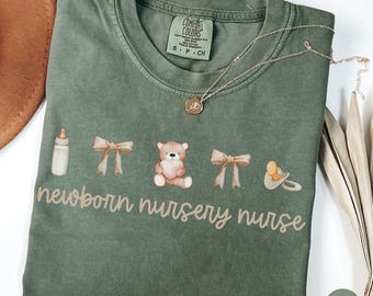 Newborn Nursery Nurse Coquette Shirt Comfort Colors Mother Baby Nurse Practitioner Retirement Retirement Gift, Nurse Appreciation Gift