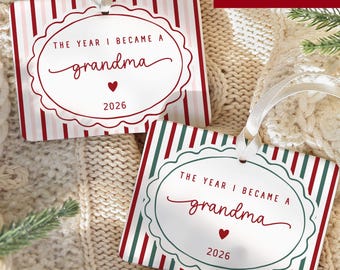 Grandma Ornament The Year I Became a Grandma, New Grandma Gift, Pregnancy Reveal for Grandma, Promoted to Grandma , Grandma to Be