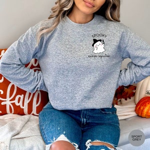 Spooky Nurse Injector Halloween Sweatshirt, Nurse Injector Crewneck ...