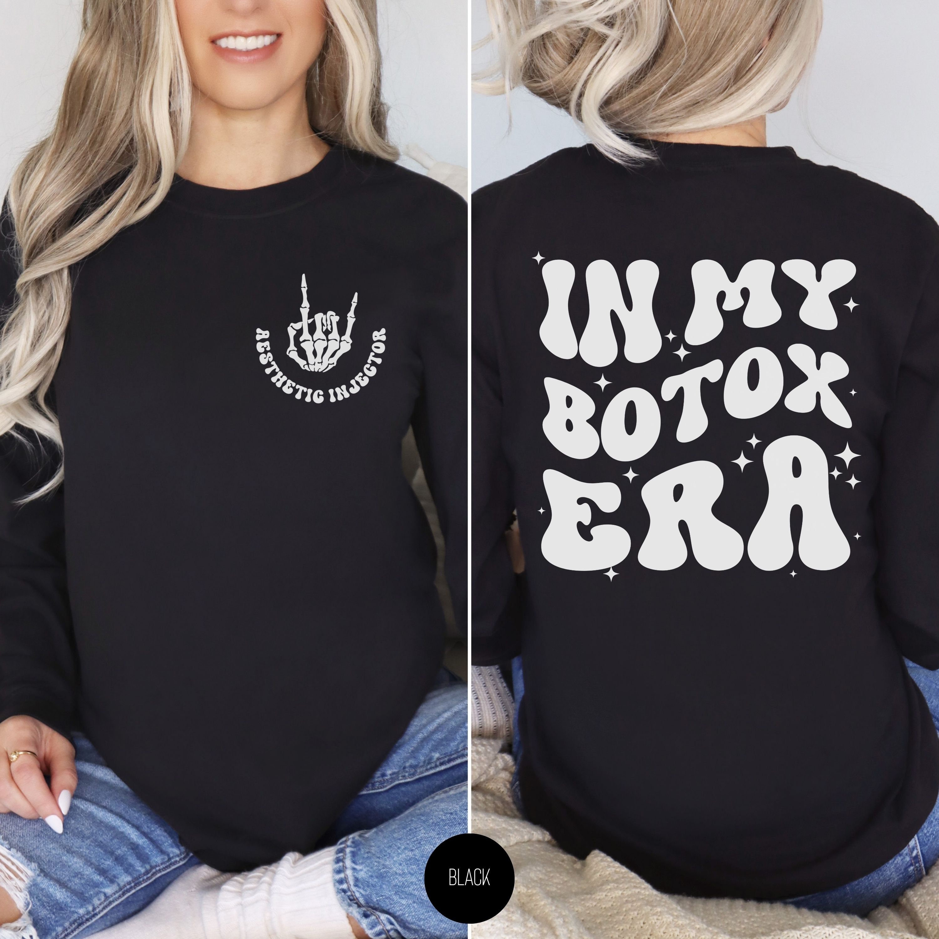 Retro in My Botox Era Long Sleeve Comfort Colors Shirt, Personalized ...