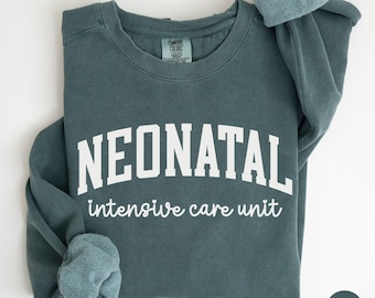 NICU RN Varsity Sweatshirt Comfort Color Neonatal Nurse Retirement Gift Neonatal Icu Nurse Appreciation Nicu Neonatal Nurse Practitioner