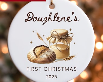 Personalized Sourdough Starter Christmas Ornament, Bread Baker Ornament, Sourdough Club Gift Exchange, Sourdough Era Gift, Bread Lover Gift