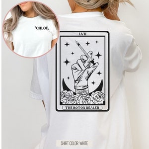 Personalized Botox Injector Tarot Card Comfort Colors® Shirt, Custom Botox Dealer TShirt, Aesthetic Nurse Gift, Botox Gift for Her, Cosmeti