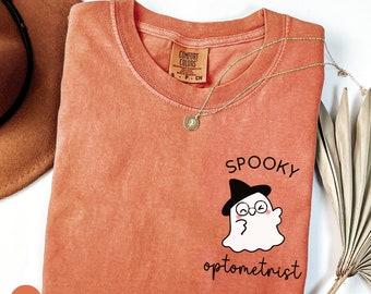 Optometrist Halloween Shirt, Spooky Optometrist Ghost T-Shirt, Optometrist Gift, Optometry Shirts, Fall Optometry Apparel, Comfort Colors