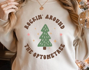 Funny Christmas Optometry Sweatshirt, Optometrist Christmas Sweater, Vision Assistant Pullover Sweater, Holiday Optometry Gift, Retro Style